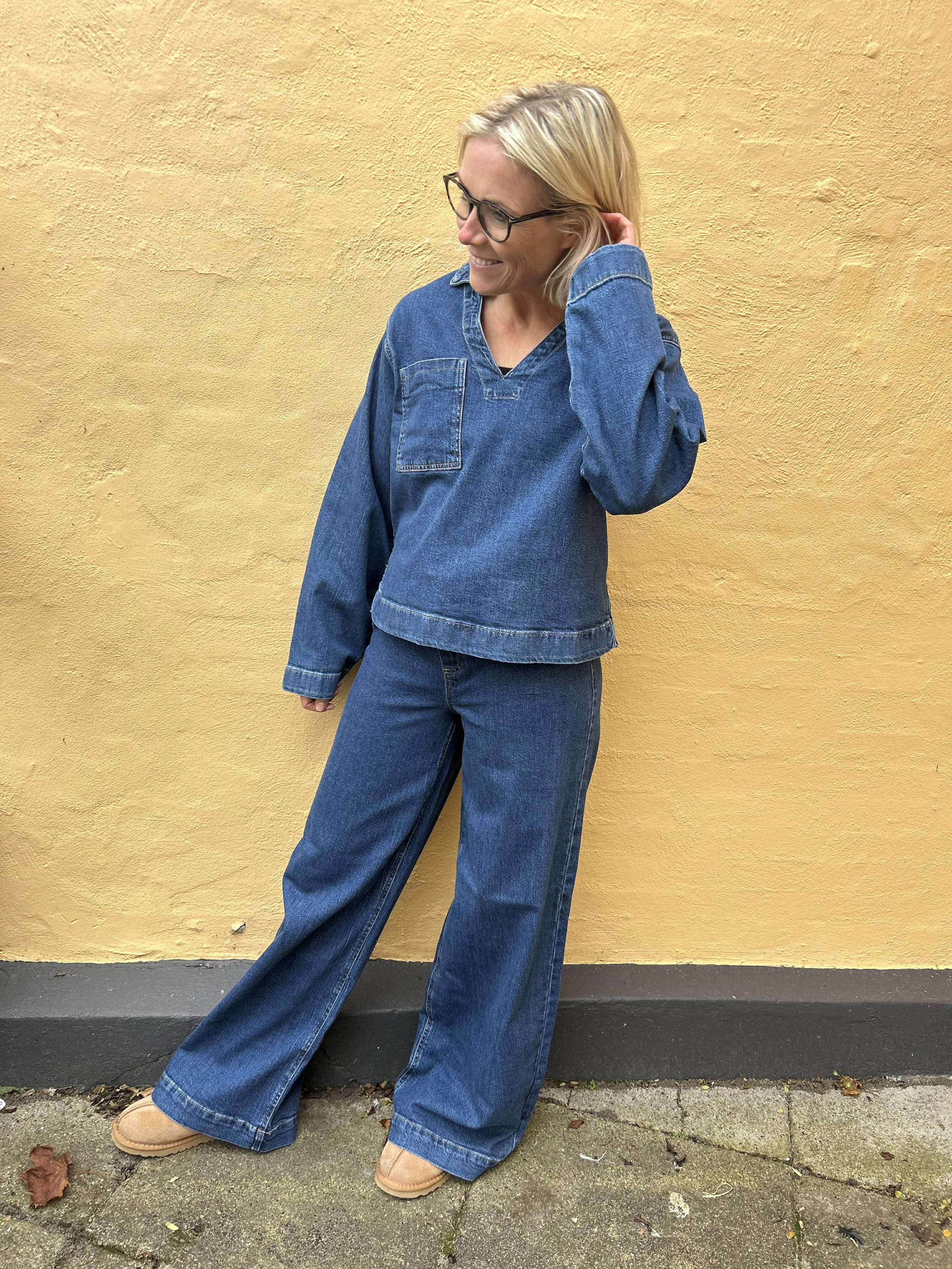 PCSILKE Denim Shirt - Medium Blue Denim